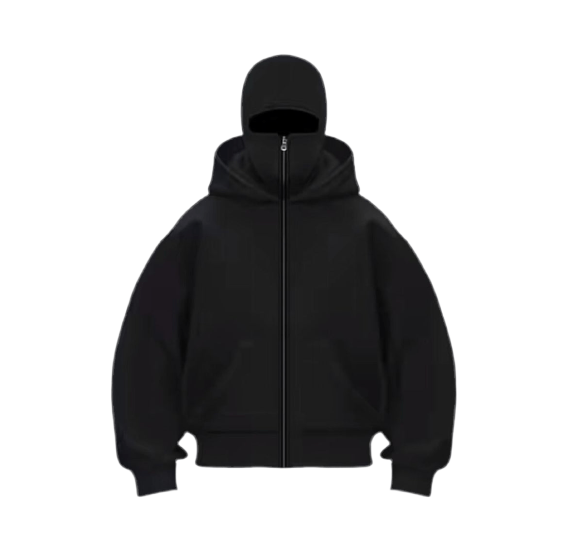 Balaclava Hoodie - Full Zip Streetwear Hoodie - Blackveil